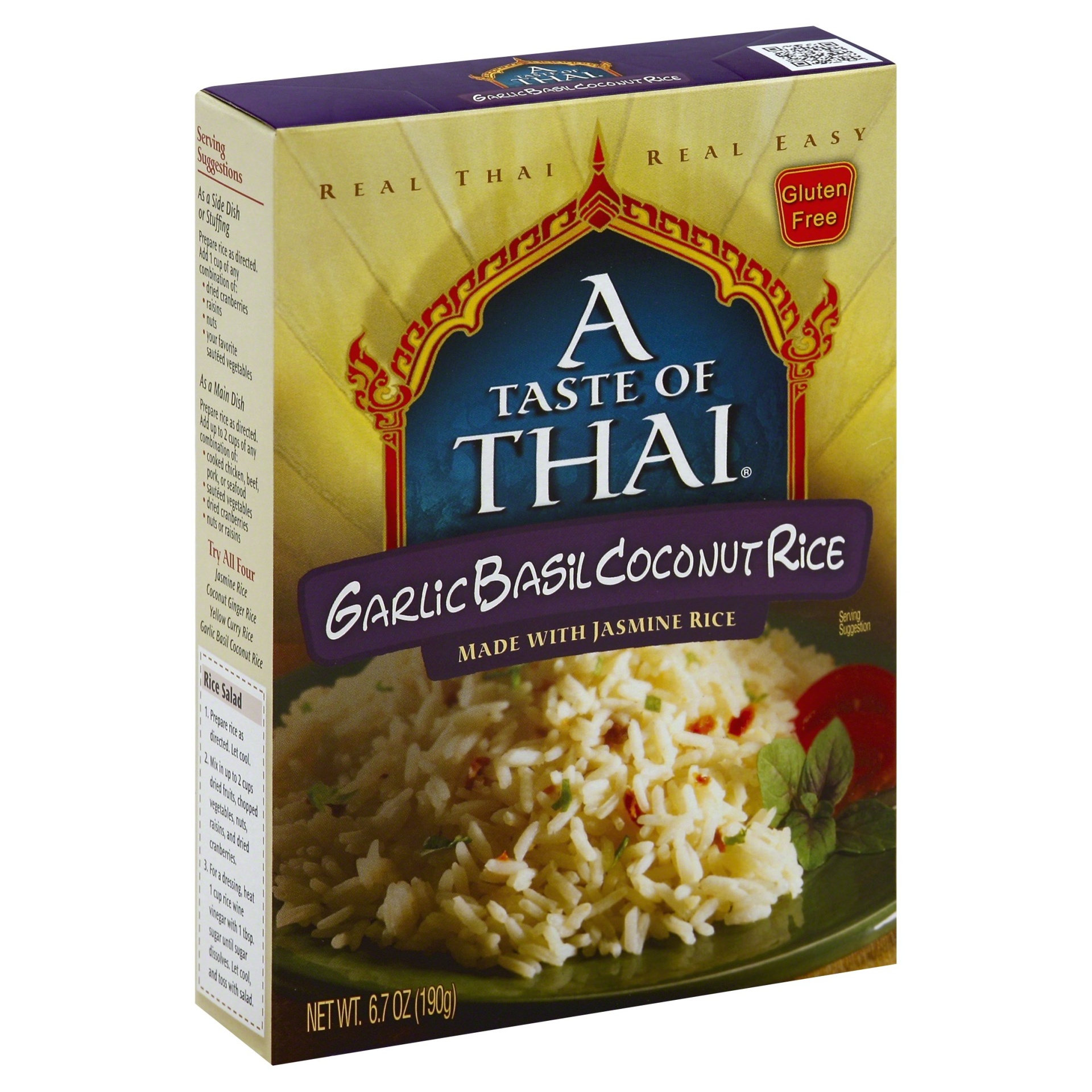 slide 1 of 4, A Taste of Thai Garlic Basil Coconut Rice 6.7 oz, 6.7 oz