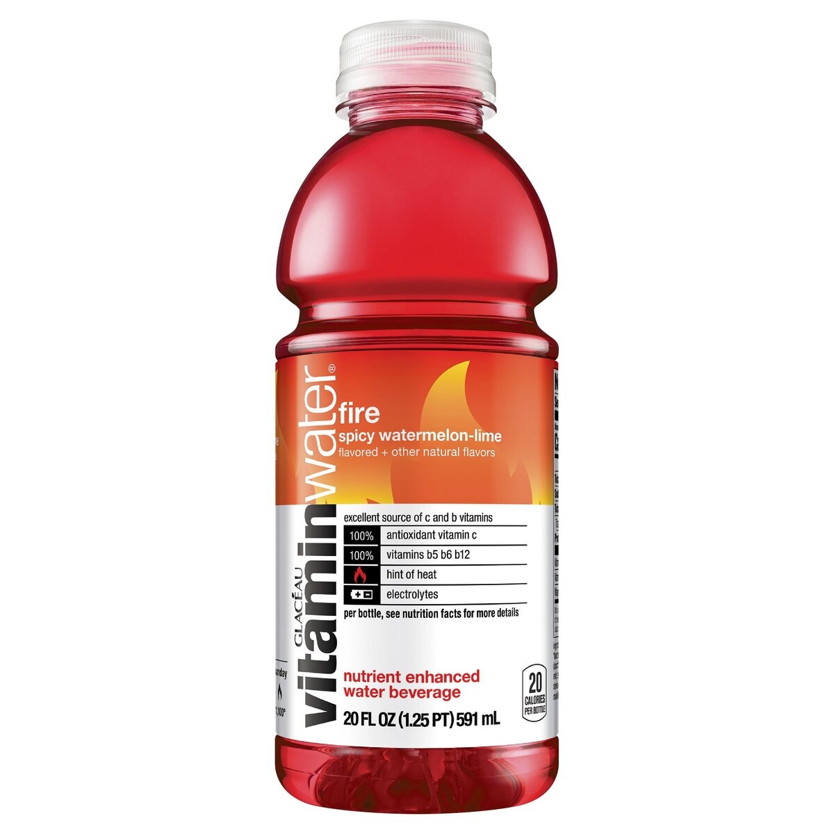 slide 4 of 4, smartwater Vitaminwater Fire Spicy Watermelon-Lime Water Beverage, 20 fl oz