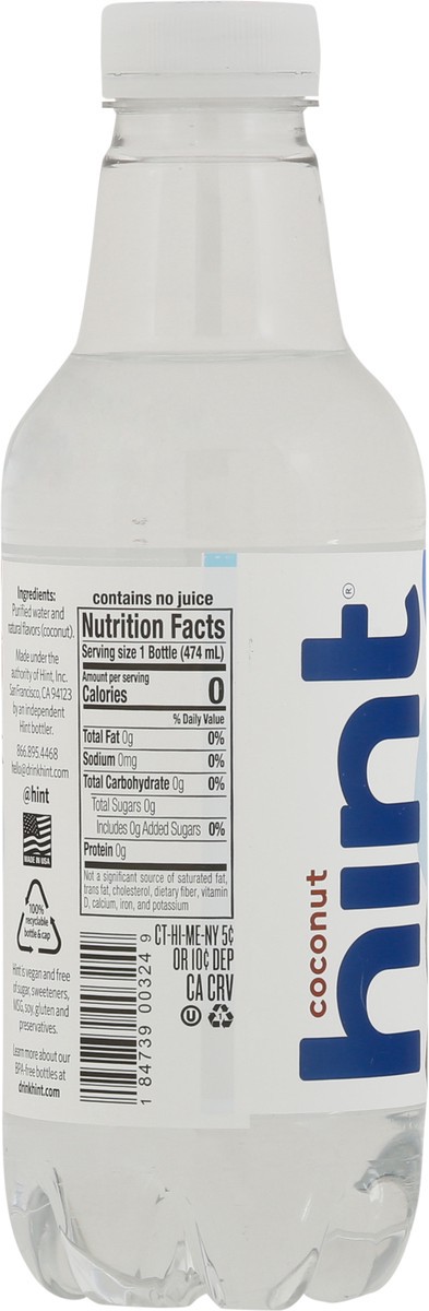 slide 8 of 11, hint Coconut Flavored Water - 16 fl oz Bottle, 16 fl oz