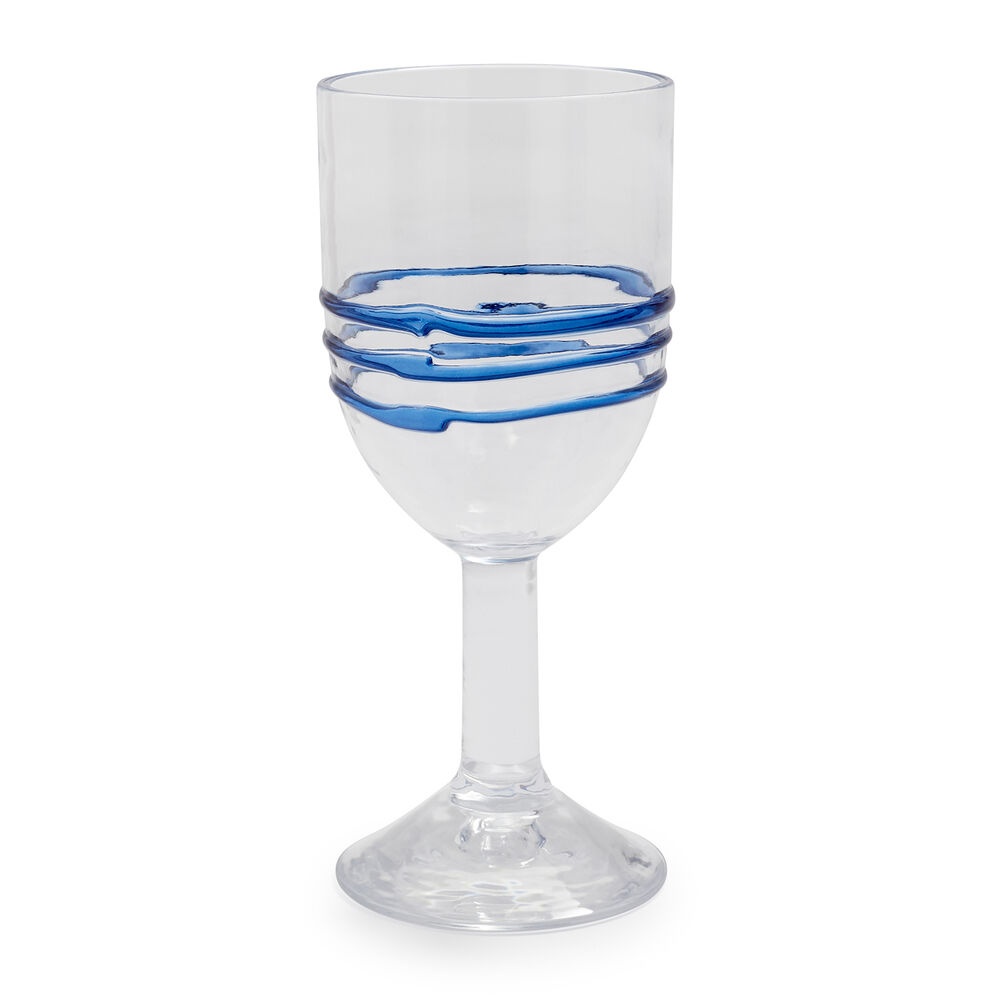 slide 1 of 1, Sur La Table Blue Ring Wine Glass, 13.5 oz