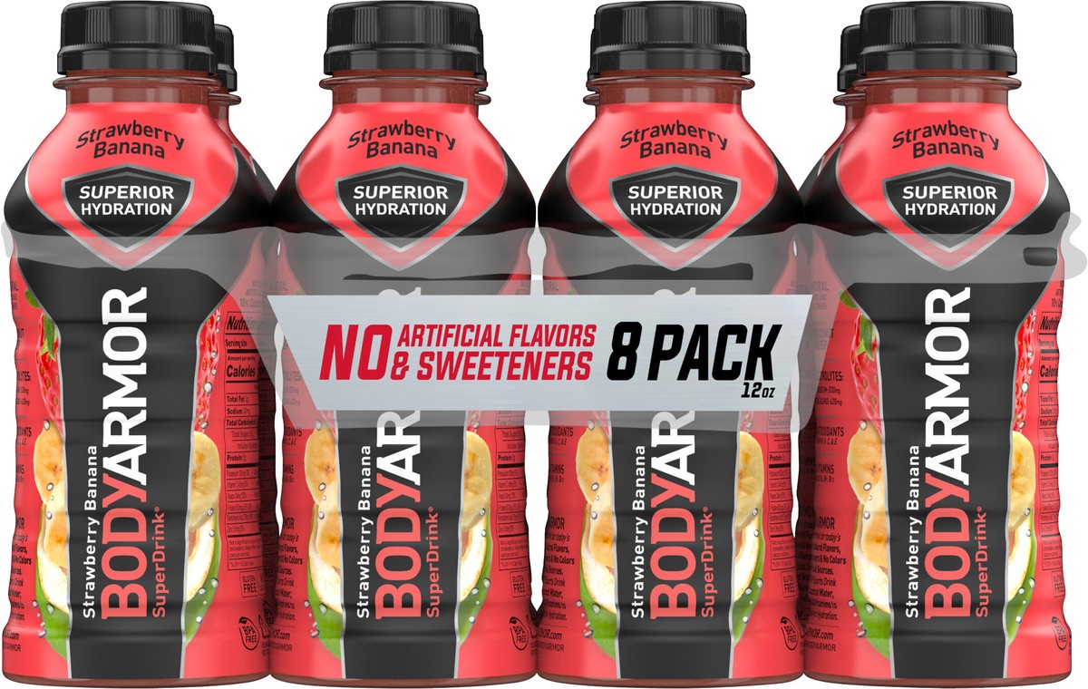 slide 1 of 10, BODYARMOR SuperDrink 8 Pack Strawberry Banana Sports Drink 8 ea, 8 ct