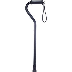 slide 1 of 1, CVS Health Offset Grip Gel Handle Cane, Black, 1 ct