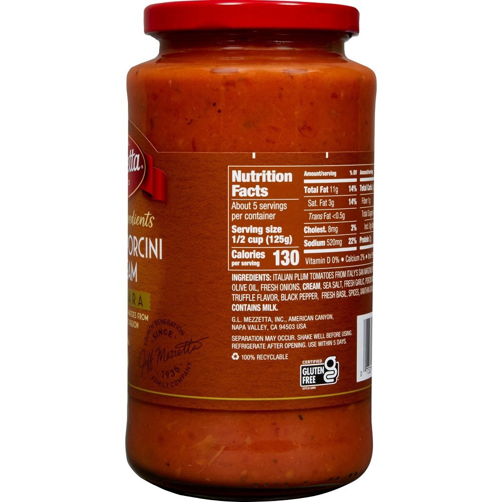 slide 4 of 7, Mezzetta Truffle, Porcini & Cream Marinara 24 oz, 24 oz