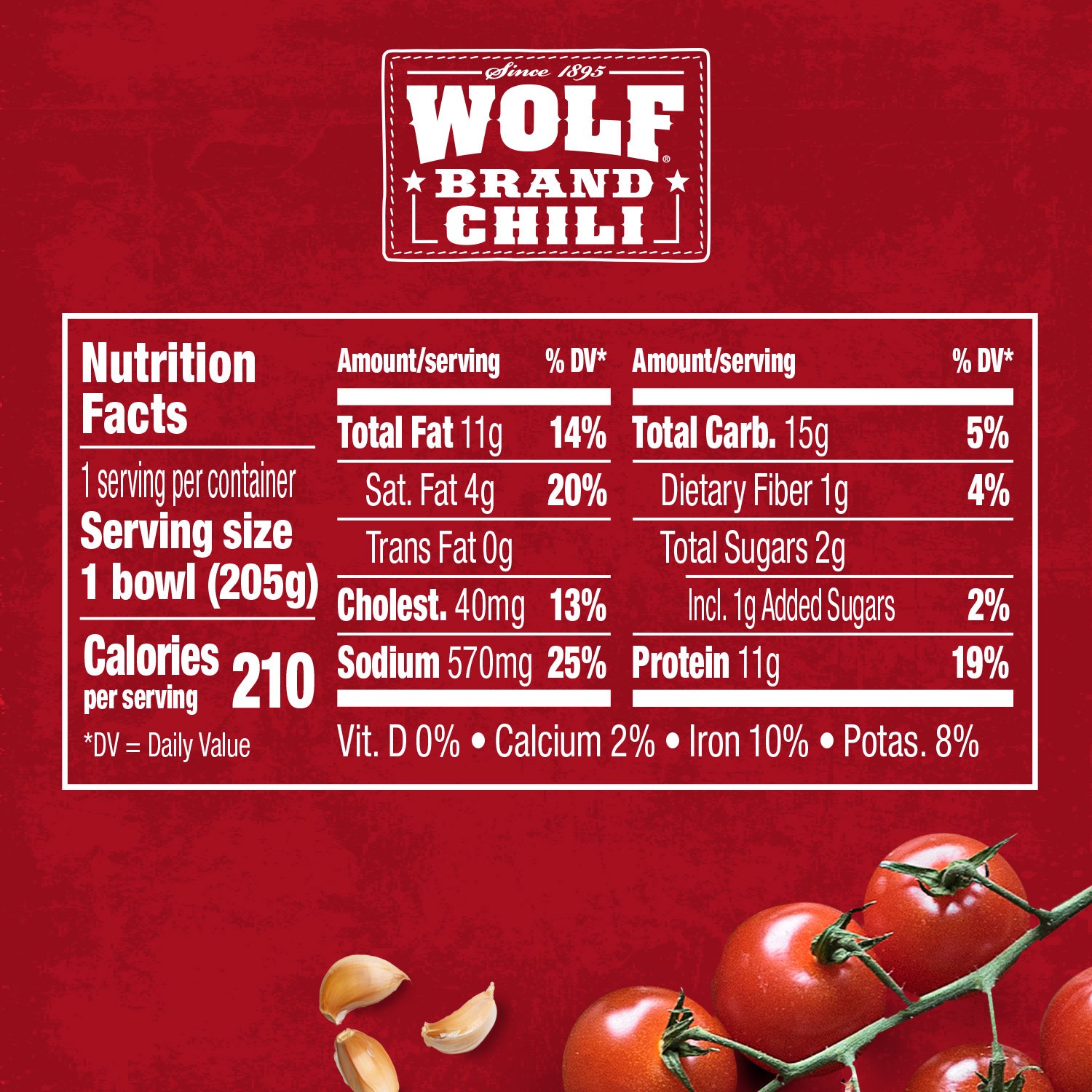 slide 4 of 5, WOLF BRAND Chili No Beans, Microwavable Bowls, 7.25 oz., 7.25 oz