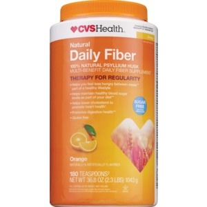 slide 1 of 1, CVS Health Natural Daily Fiber Smooth Dissolving Orange, 180 Teaspoon Doses, 36.8 oz; 2.3 lb; 1043 gram