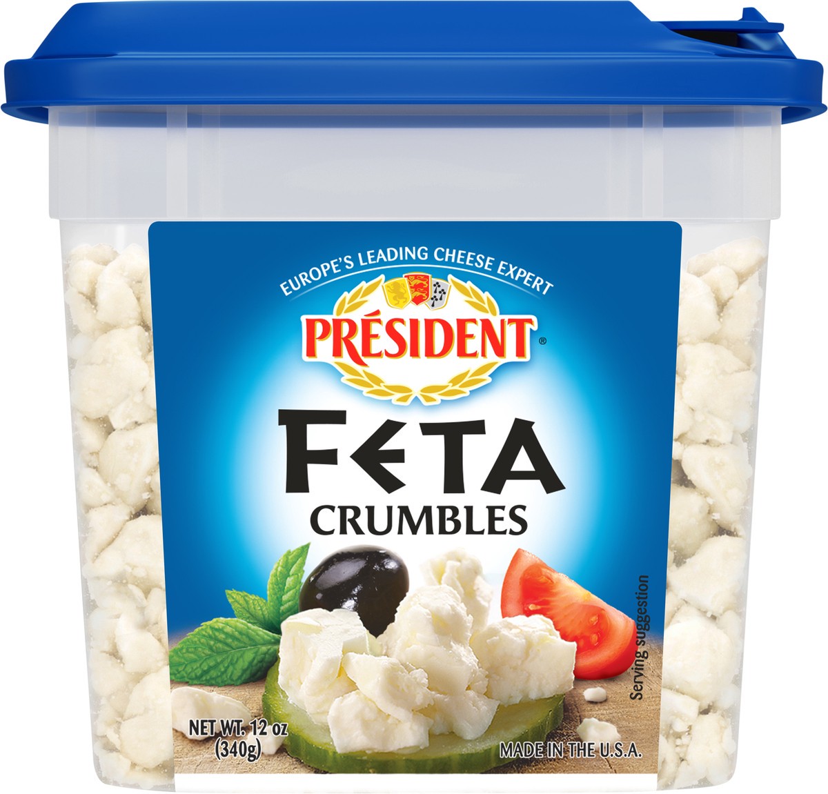 slide 2 of 12, Président Feta Cheese Crumbled 12 oz, 12 oz