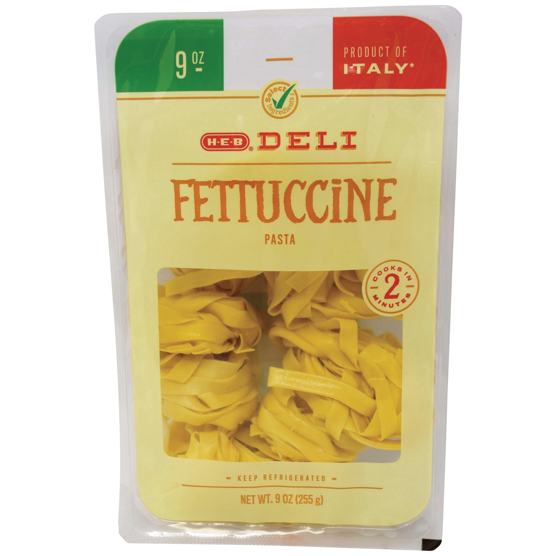 slide 1 of 1, H-E-B Select Ingredients Fettuccine Pasta, 9 oz