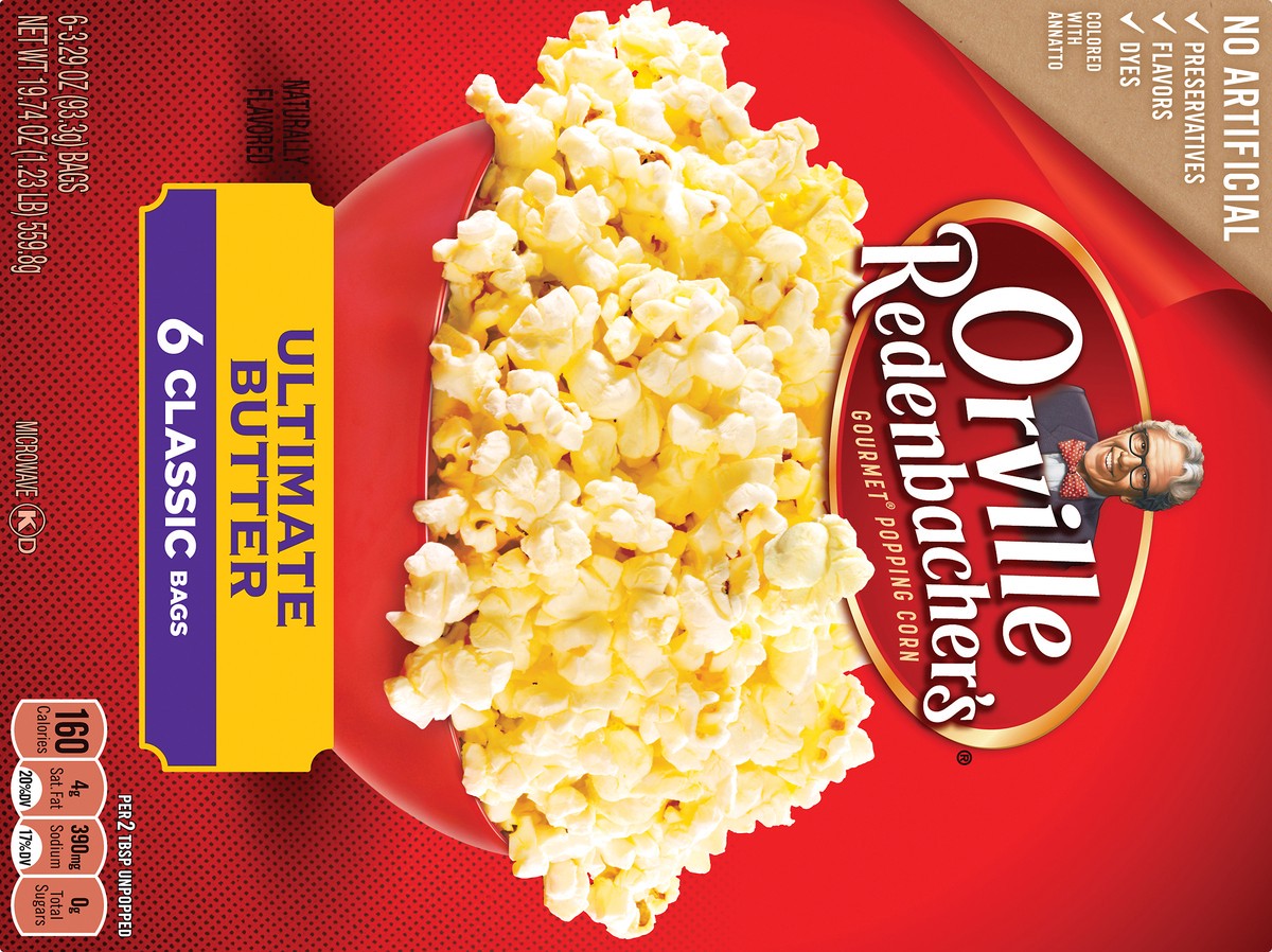 slide 5 of 9, Orville Redenbacher's 6 Classic Bags Ultimate Butter Popping Corn 6 ea, 6 ct