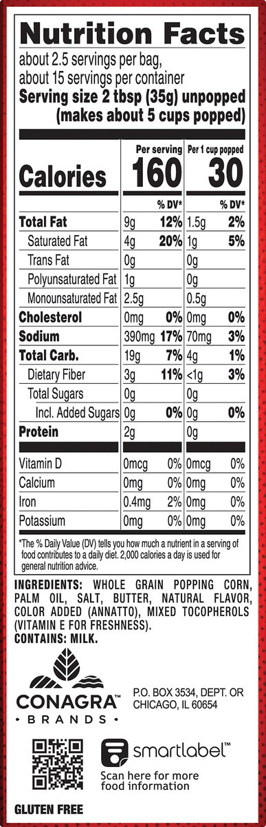 slide 8 of 9, Orville Redenbacher's 6 Classic Bags Ultimate Butter Popping Corn 6 ea, 6 ct