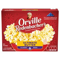 Orville Redenbacher's Ultimate Butter Popcorn, 3.29 oz. Classic Bag, 6 Count, Pack of 6