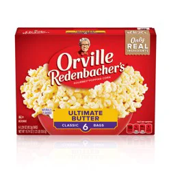 Orville Redenbacher's Ultimate Butter Popcorn, 3.29 oz. Classic Bag, 6 Count, Pack of 6