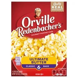 Orville Redenbacher's Ultimate Butter Popcorn, 3.29 oz. Classic Bag, 6 Count, Pack of 6