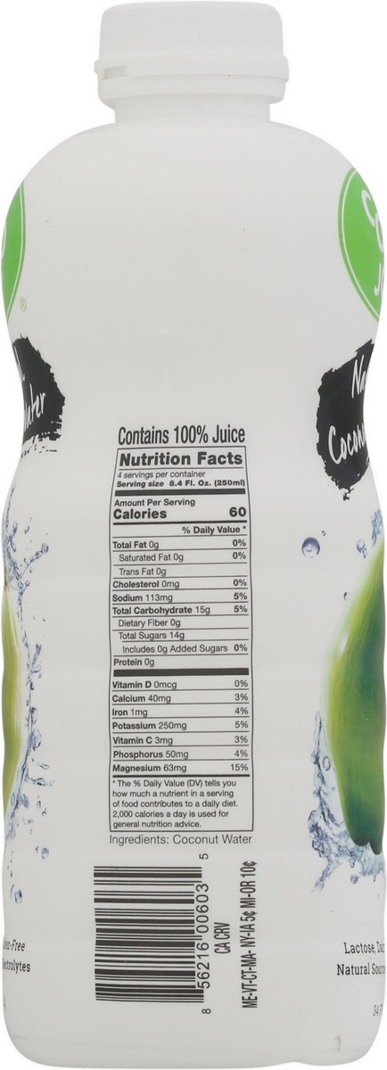 slide 7 of 9, CoCo Joy Natural Coconut Water 34 fl oz, 34 fl oz