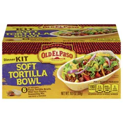 Old El Paso Soft Tortilla Bowl Taco Dinner Kit With Mild Taco Sauce & Seasoning Mix, 10.9 oz.