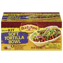Old El Paso Soft Tortilla Bowl Taco Dinner Kit With Mild Taco Sauce & Seasoning Mix, 10.9 oz.