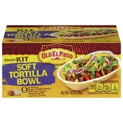Old El Paso Soft Tortilla Bowl Taco Dinner Kit With Mild Taco Sauce & Seasoning Mix, 10.9 oz.