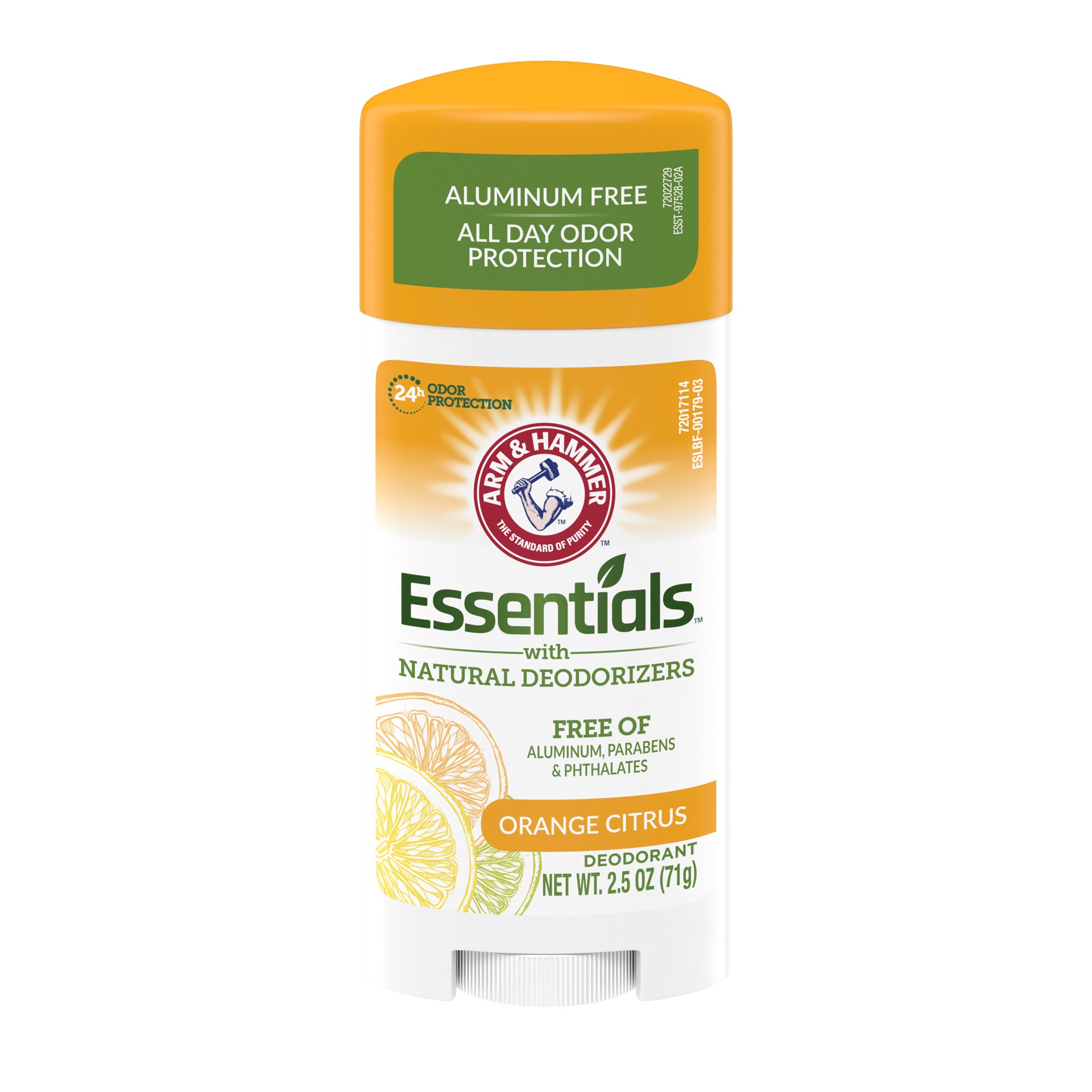 slide 1 of 5, Arm & Hammer Essentials Deodorant- Orange Citrus- Solid Oval- 2.5oz- Made with Natural Deodorizers- Free From Aluminum, Parabens Phthalates, 2.5 oz