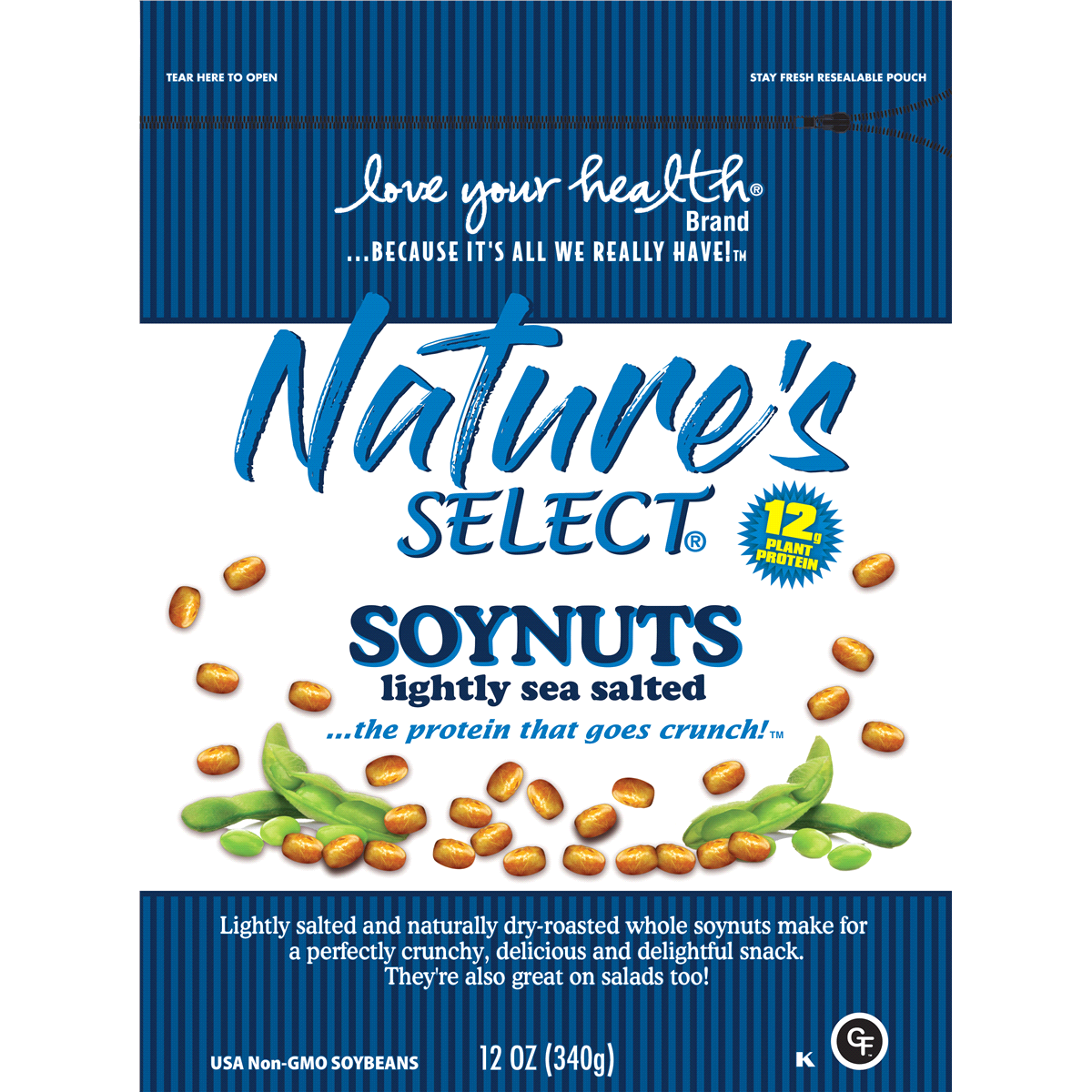 slide 1 of 2, Love Your Health Soy Nuts 12 oz, 12 oz