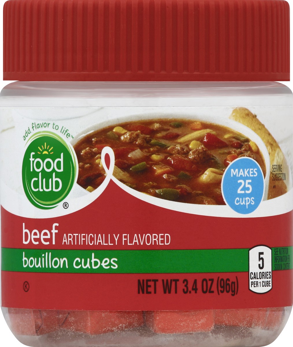 slide 5 of 6, Food Club Bouillon Cubes, Beef Flavor, 25 ct