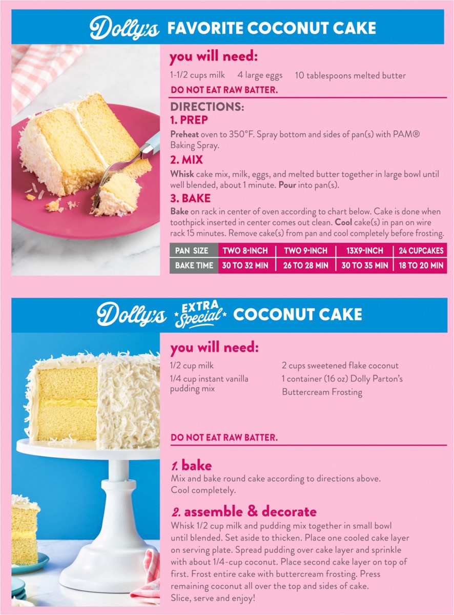 slide 6 of 14, Duncan Hines Dolly Parton's Favorite Coconut Flavored Cake Mix, 18 oz., 18 oz