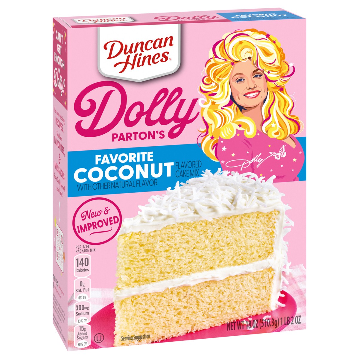 slide 4 of 14, Duncan Hines Dolly Parton's Favorite Coconut Flavored Cake Mix, 18 oz., 18 oz