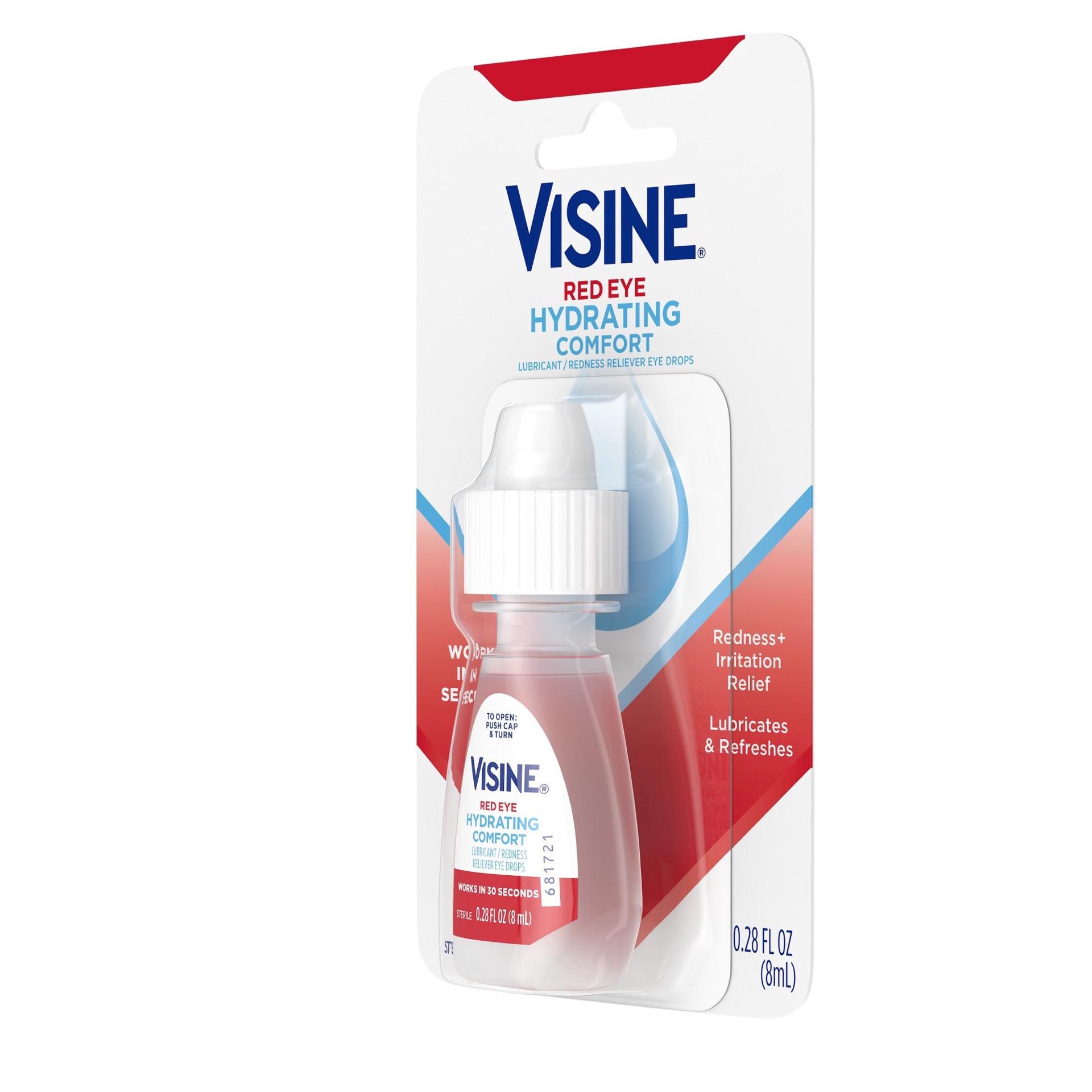 slide 3 of 4, Visine Red Eye Hydrating Comfort Lubricating Eye Drops, 0.28 fl oz