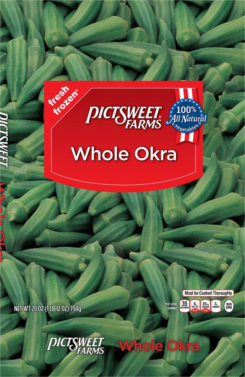 slide 3 of 3, PictSweet Okra, 28 oz