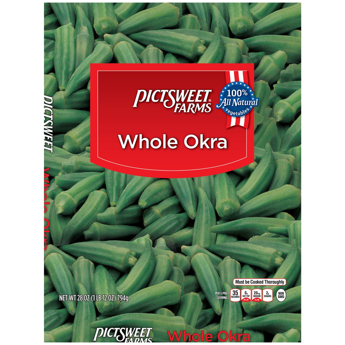 slide 1 of 3, PictSweet Okra, 28 oz