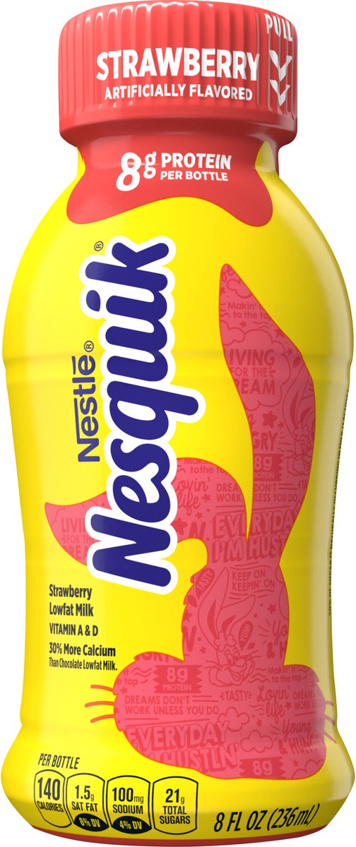 slide 8 of 9, Nestlé Nesquik Strawberry Low Fat Milk, 8 fl oz