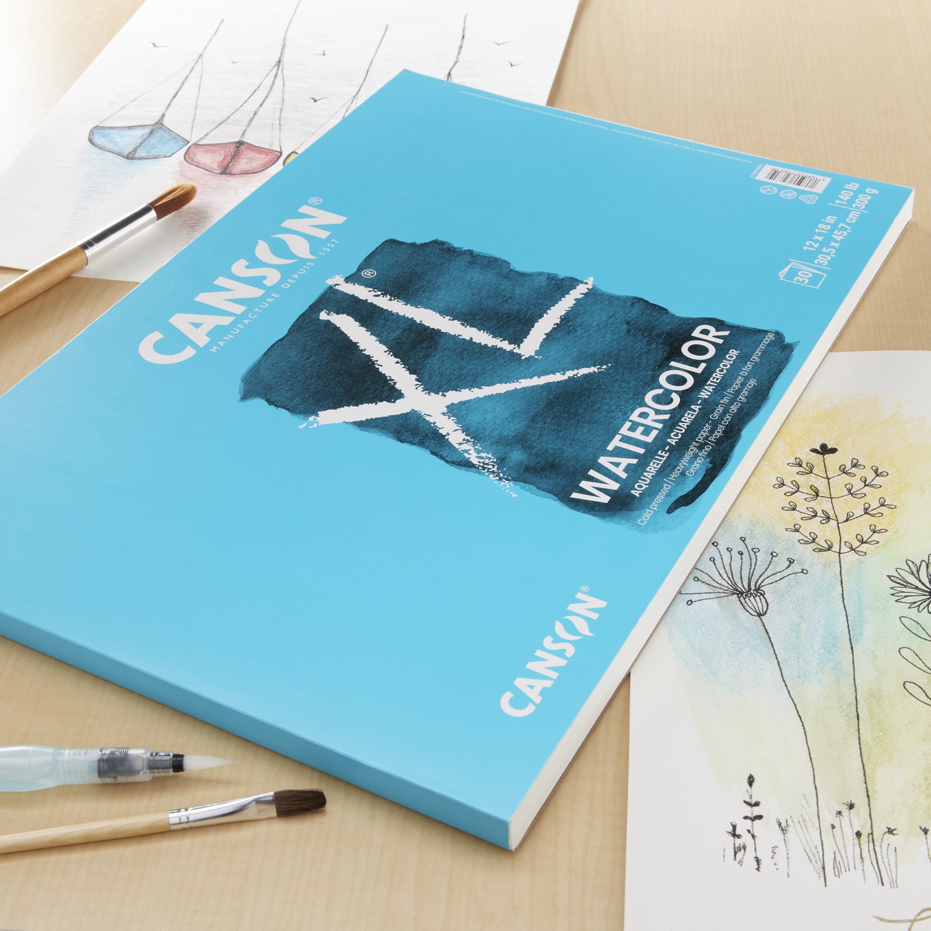 slide 3 of 4, Canson Xl Watercolor Pad, 12 in x 18 in