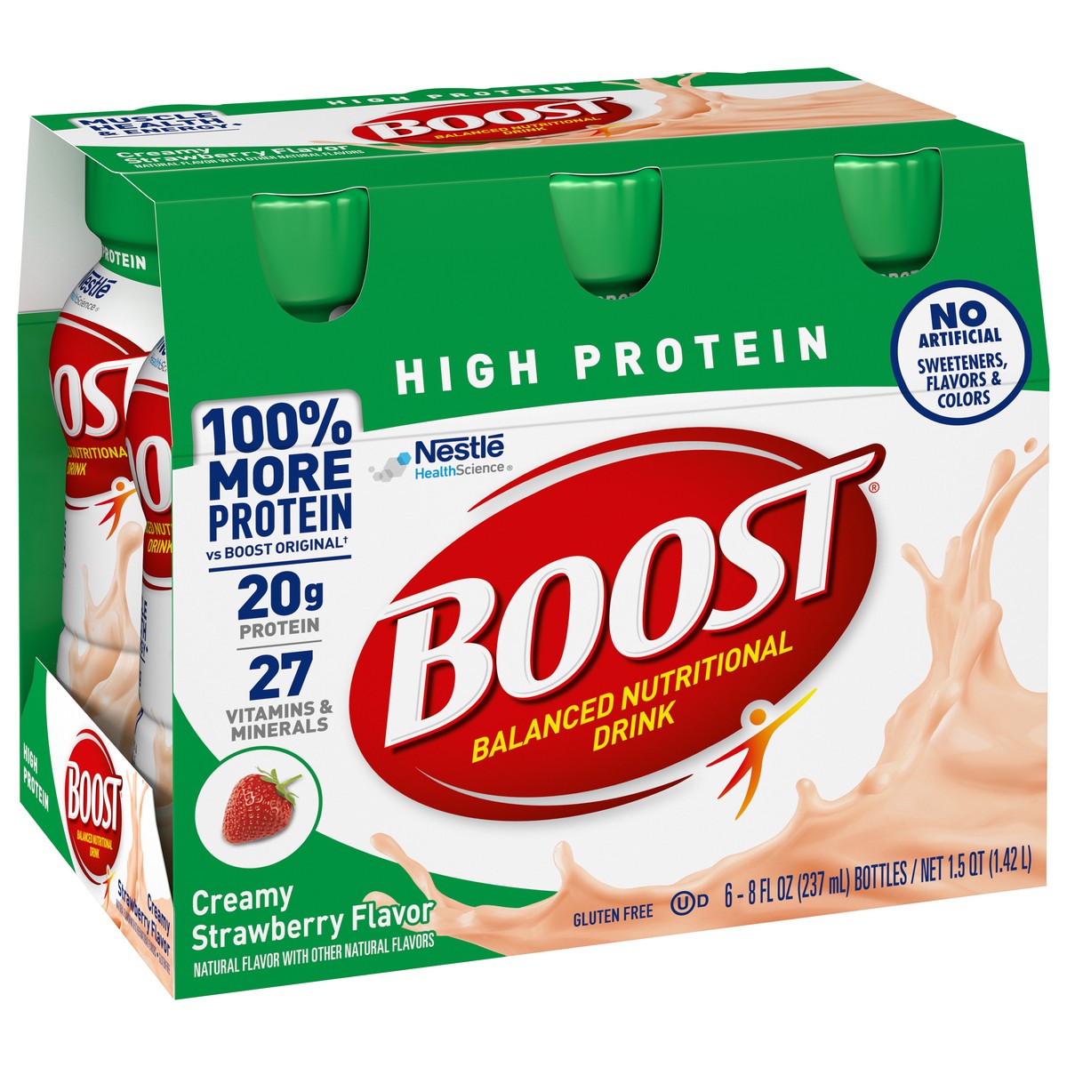 slide 6 of 9, Boost High Protein Nutritional Drinks Creamy Strawberry, 6 ct; 8 fl oz