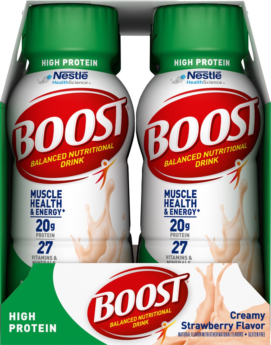 slide 4 of 9, Boost High Protein Nutritional Drinks Creamy Strawberry, 6 ct; 8 fl oz