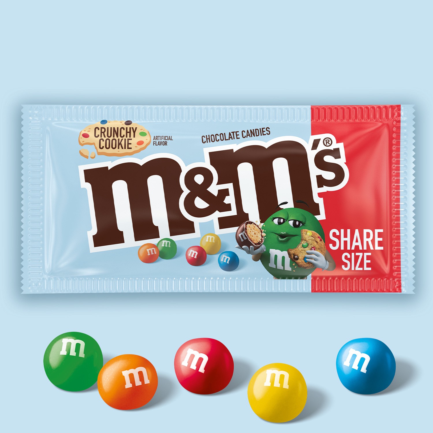 slide 8 of 8, M&M's Crunchy Cookie Milk Chocolate Candy, Share Size, 2.83 oz Bag, 2.83 oz