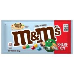 M&M''S Crunchy Cookie Milk Chocolate Candy, Share Size, 2.83 oz Bag
