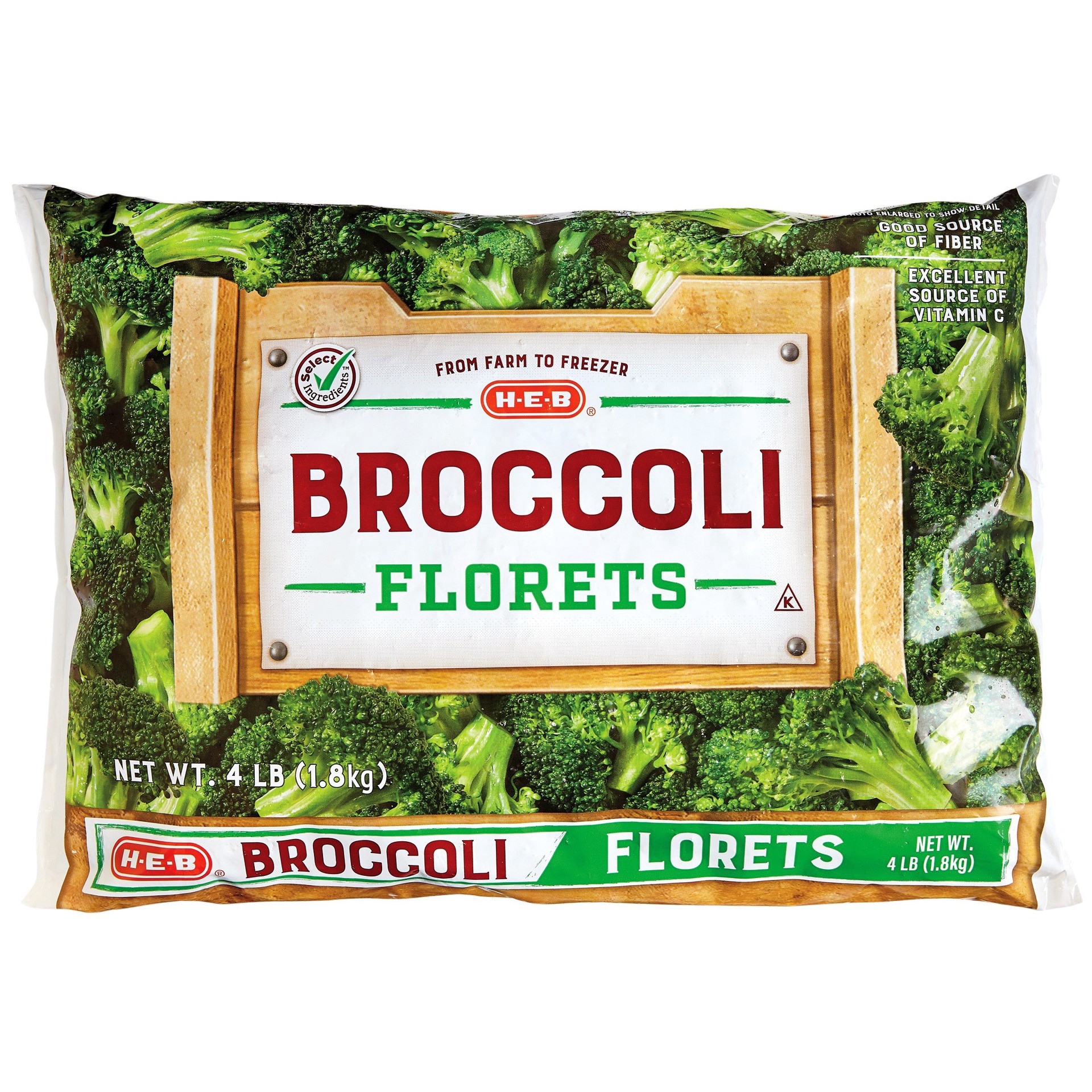 slide 1 of 1, H-E-B Frozen Broccoli Florets, 64 oz