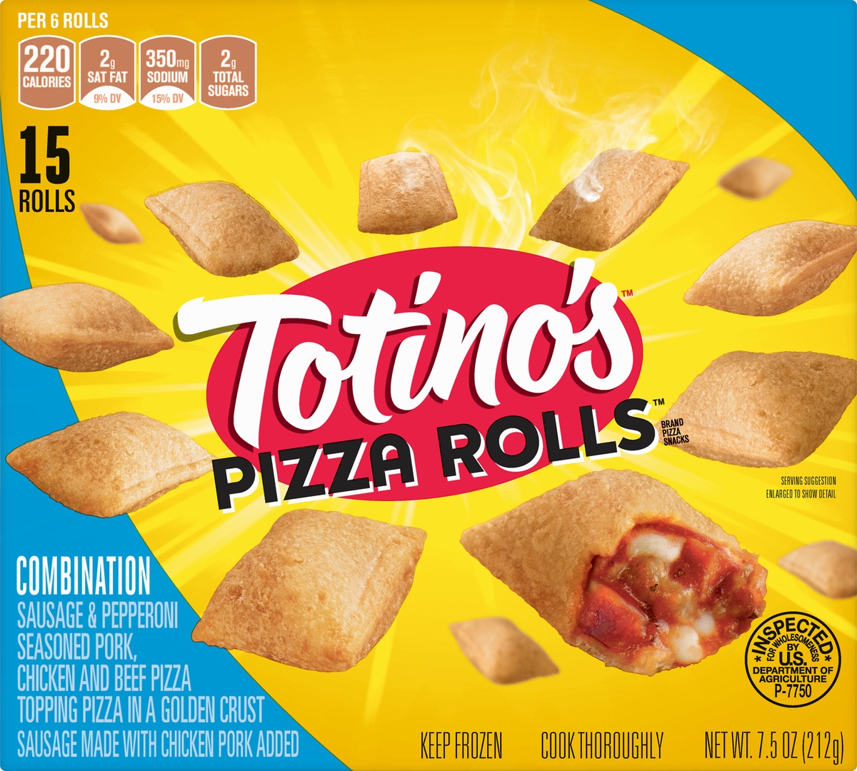 slide 9 of 10, Totino's Pizza Rolls Combination, 15 ct; 7.5 oz