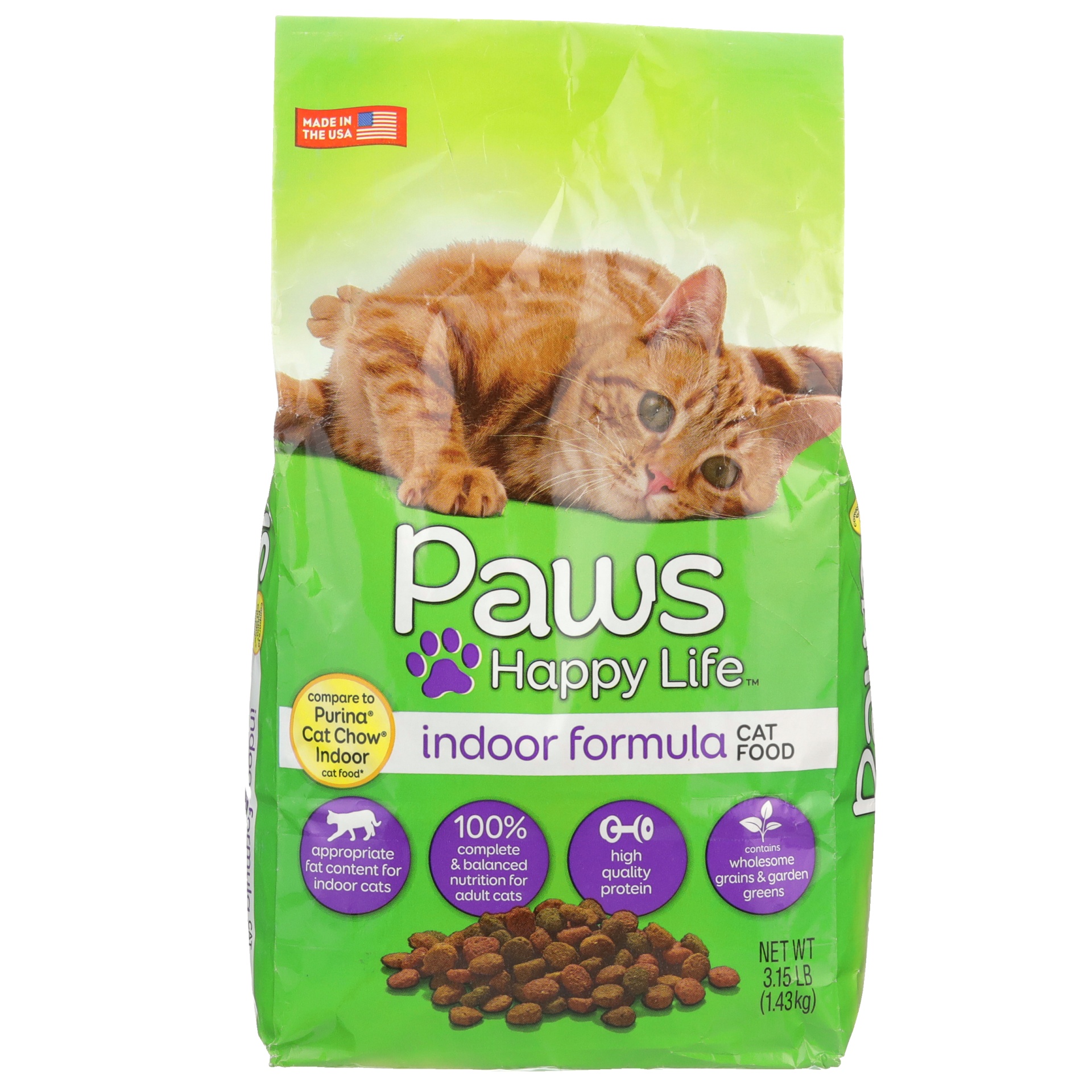 slide 1 of 1, Paws Happy Life Indoor Cat Food, 3.15 lb