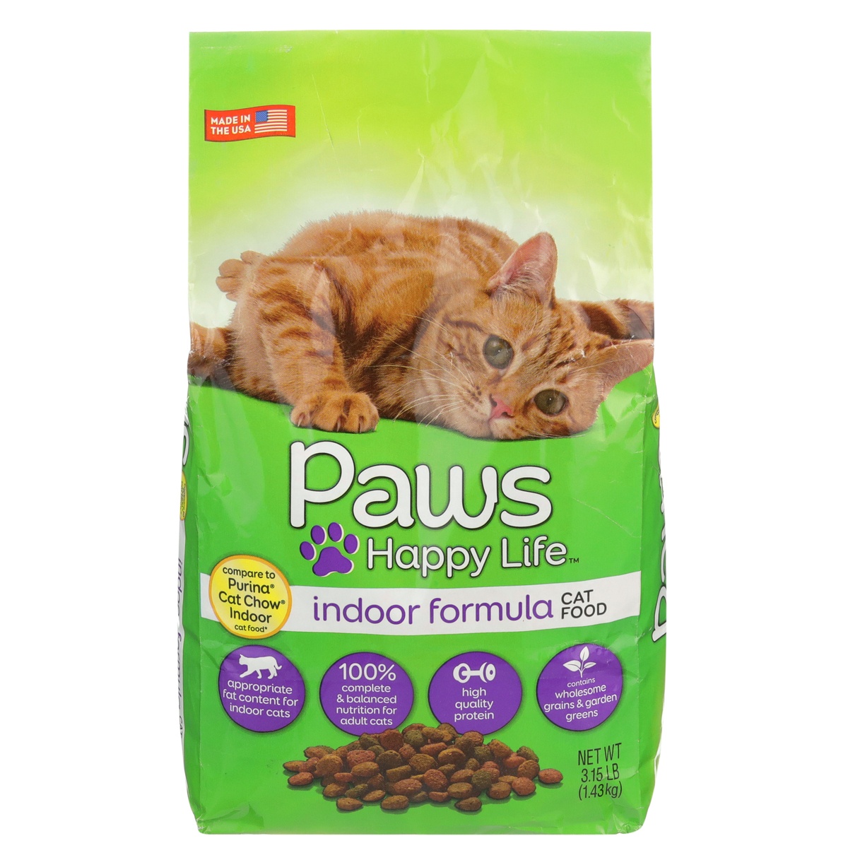 slide 1 of 6, Paws Happy Life Indoor Formula Cat Food, 3.15 lb