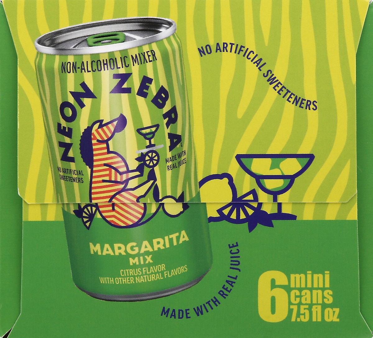 slide 10 of 10, Neon Zebra Margarita Mix Citrus - 45 oz, 6 ct; 7.5 oz