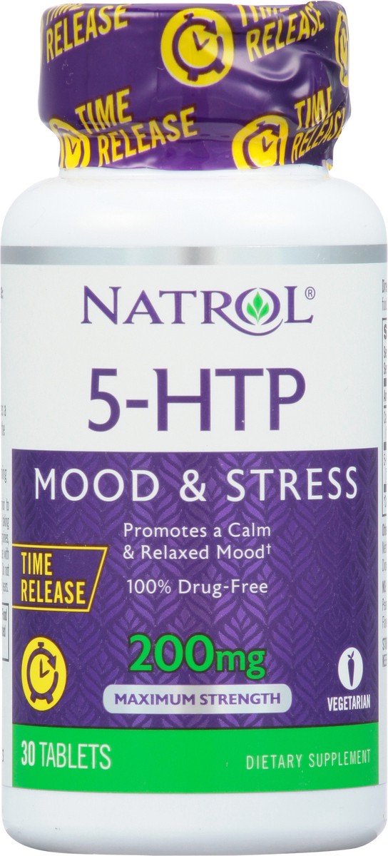slide 8 of 14, Natrol 5-HTP 200mg, Dietary Supplement Helps Support a Balanced Mood, 30 Time Release Tablets, 30 Day Supply, 30 ct