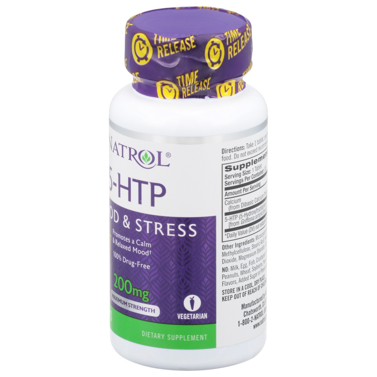 slide 2 of 14, Natrol 5-HTP 200mg, Dietary Supplement Helps Support a Balanced Mood, 30 Time Release Tablets, 30 Day Supply, 30 ct