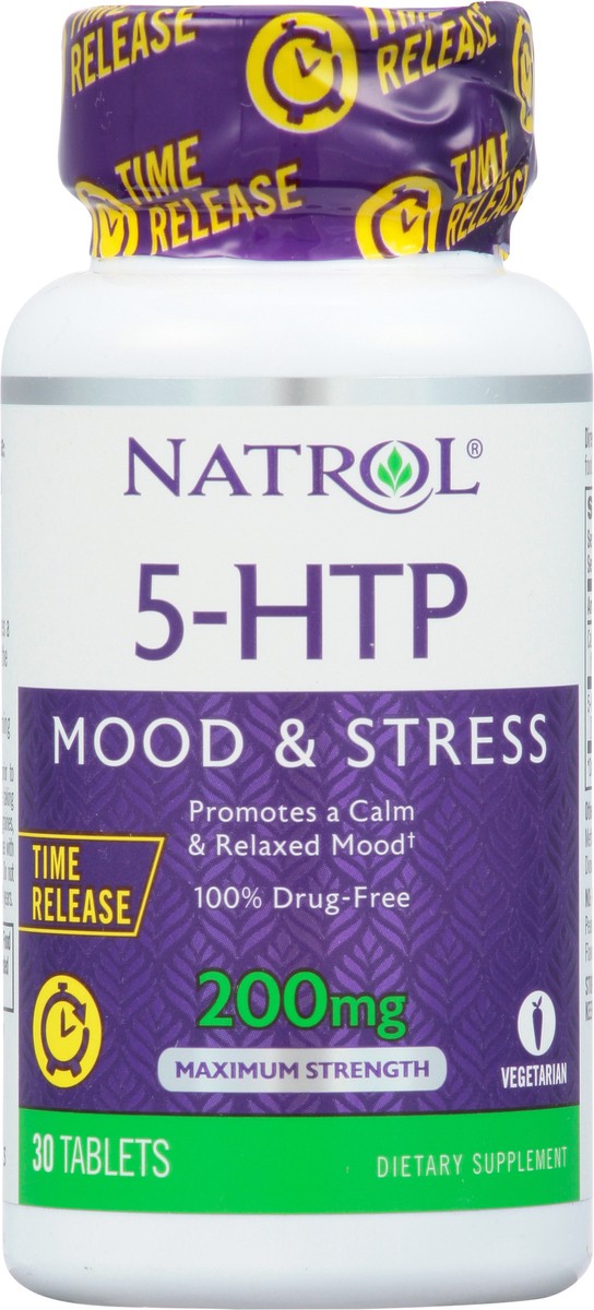 slide 12 of 14, Natrol 5-HTP 200mg, Dietary Supplement Helps Support a Balanced Mood, 30 Time Release Tablets, 30 Day Supply, 30 ct