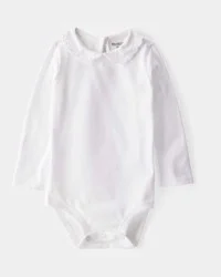 Oshkosh Baby Scalloped Collar Long-Sleeve Bodysuit - White - 24M