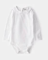 Oshkosh Baby Scalloped Collar Long-Sleeve Bodysuit - White - 24M