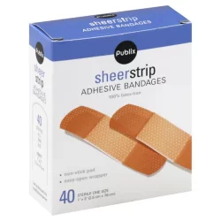 Publix Bandages, Adhesive, Sheer Strip, One Size