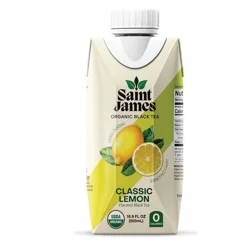 Saint James Zero Sugar Organic Brewed Classic Lemon Black Tea 16 fl oz
