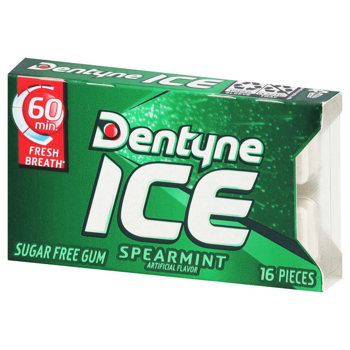 slide 4 of 4, Dentyne Sugar Free Ice Gum Spearmnt Sngl, 16 ct