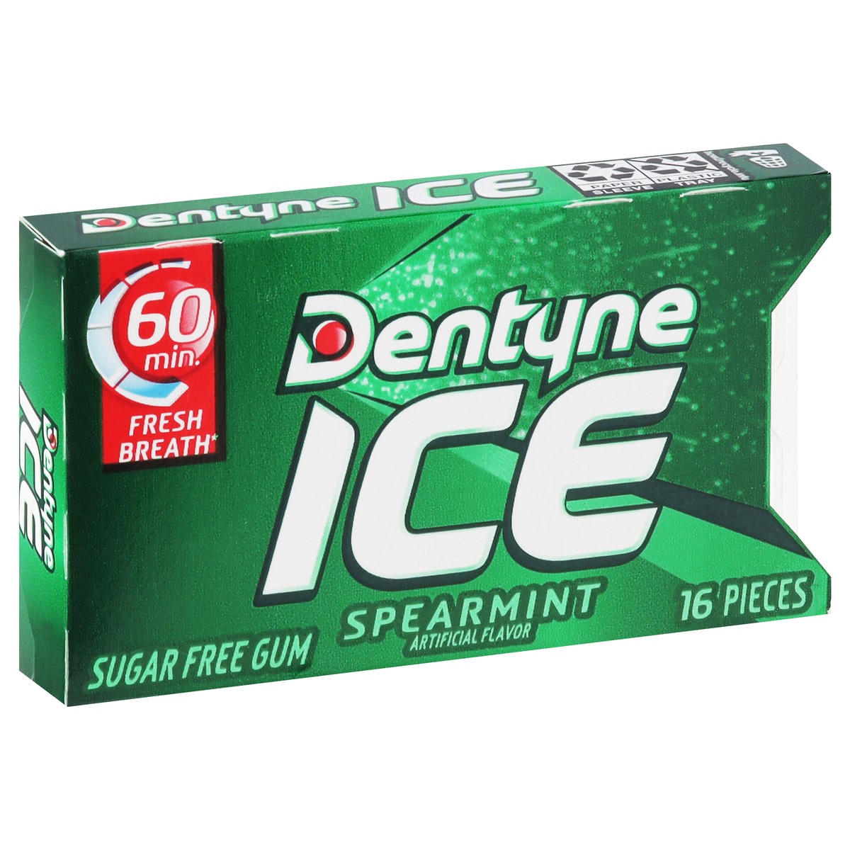 slide 3 of 4, Dentyne Sugar Free Ice Gum Spearmnt Sngl, 16 ct