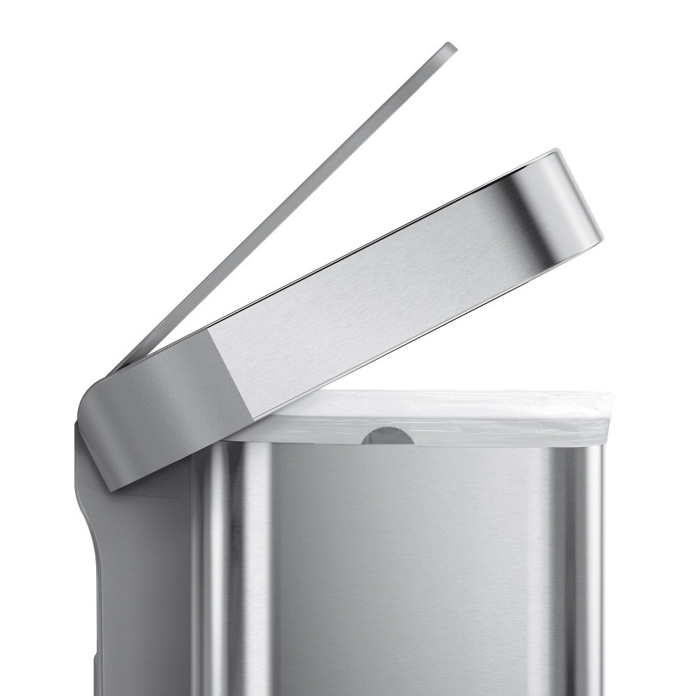 slide 6 of 7, simplehuman Stainless Steel Step Trash Can with Plastic Pedal & Lid, 45 liter