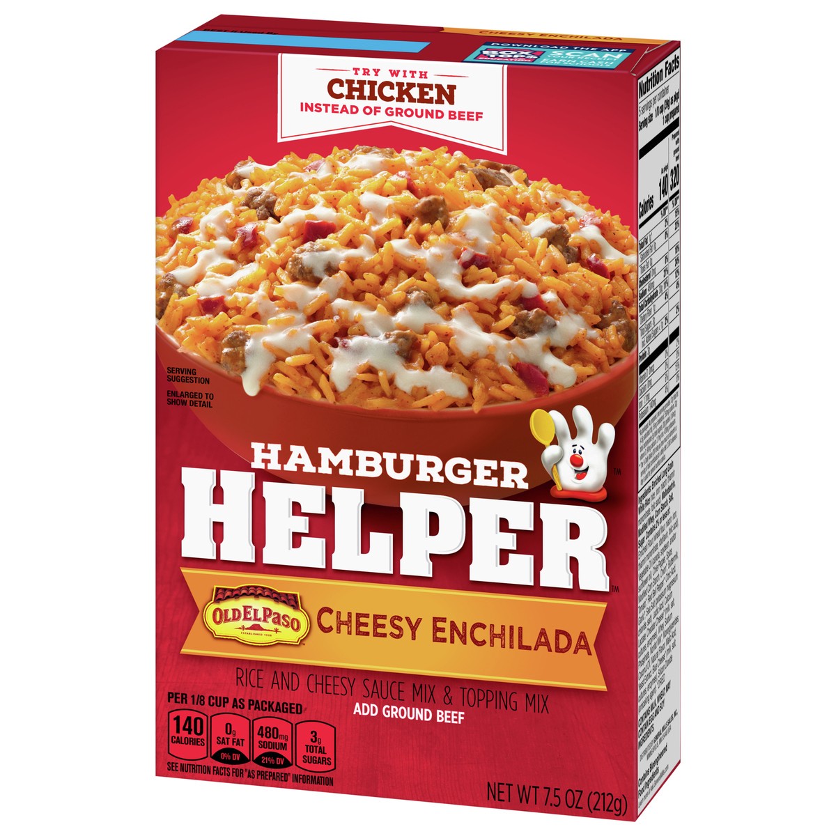slide 9 of 9, Hamburger Helper, Cheesy Enchilada, 7.5 oz box, 7.5 oz